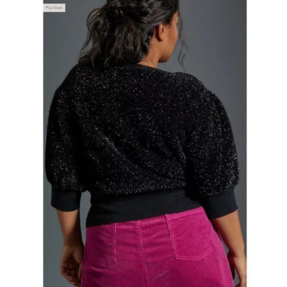 NWT Maeve Black Pamela Tinsel Shimmer Sweater - Picture 4 of 10